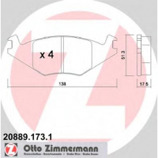 20889.173.1 ZIMMERMANN Комплект тормозных колодок, дисковый тормоз