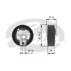 T43116 GATES Натяжной ролик, ремень грм