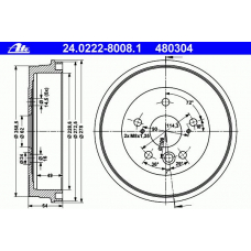24.0222-8008.1 ATE Тормозной барабан