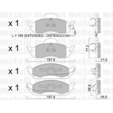 22-0569-0 METELLI Комплект тормозных колодок, дисковый тормоз