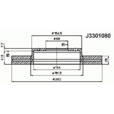 J3301080 NIPPARTS Тормозной диск