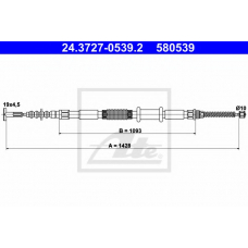 24.3727-0539.2 ATE Трос, стояночная тормозная система