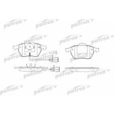 PBP1496 PATRON Комплект тормозных колодок, дисковый тормоз