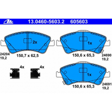 13.0460-5603.2 ATE Комплект тормозных колодок, дисковый тормоз