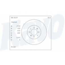 BR-4220 KAVO PARTS Тормозной диск