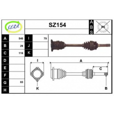 SZ154 SERA Приводной вал