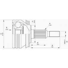 CVJ5581.10 OPEN PARTS Шарнирный комплект, приводной вал