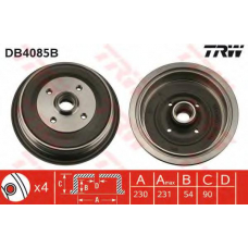 DB4085B TRW Тормозной барабан