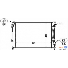 8MK 376 766-231 HELLA Радиатор, охлаждение двигателя