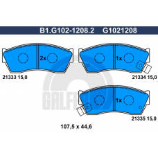 B1.G102-1208.2 GALFER Комплект тормозных колодок, дисковый тормоз