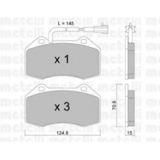 22-0651-1 METELLI Комплект тормозных колодок, дисковый тормоз