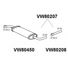 VW80207 VENEPORTE Средний глушитель выхлопных газов