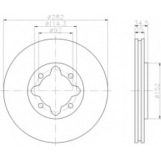 8DD 355 104-971 HELLA Тормозной диск