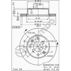 09.3095.10 BREMBO Тормозной диск