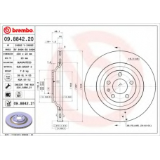 09.8842.21 BREMBO Тормозной диск