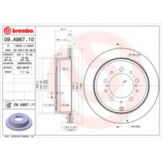 09.A967.11 BREMBO Тормозной диск