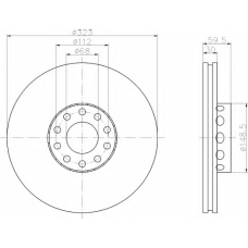 8DD 355 121-001 HELLA Тормозной диск