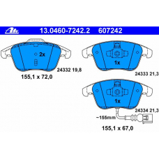 13.0460-7242.2 ATE Комплект тормозных колодок, дисковый тормоз