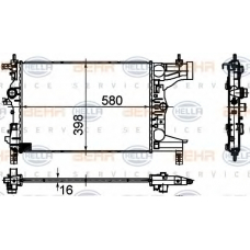 8MK 376 748-731 HELLA Радиатор, охлаждение двигателя