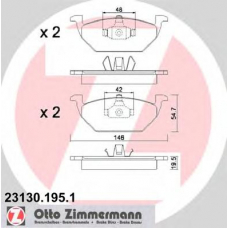 23130.195.1 ZIMMERMANN Комплект тормозных колодок, дисковый тормоз