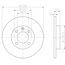 8DD 355 100-121 HELLA Тормозной диск