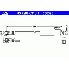 83.7288-0318.3 ATE Тормозной шланг