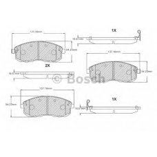 F 03B 150 035 BOSCH Комплект тормозных колодок, дисковый тормоз