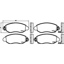 8DB 355 019-361 HELLA Комплект тормозных колодок, дисковый тормоз