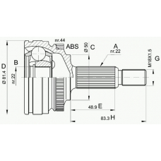 CVJ5266.10 OPEN PARTS Шарнирный комплект, приводной вал