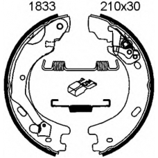 01833 BSF Комплект тормозных колодок, стояночная тормозная с