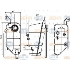 8MA 376 755-821 HELLA Компенсационный бак, охлаждающая жидкость