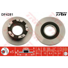 DF4281 TRW Тормозной диск