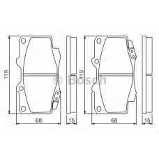 0 986 494 497 BOSCH Комплект тормозных колодок, дисковый тормоз