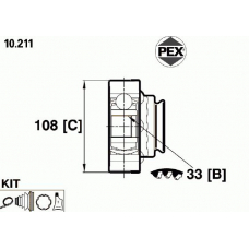 10.211 PEX Шарнир, приводной вал