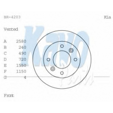 BR-4203 KAVO PARTS Тормозной диск