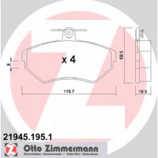 21945.195.1 ZIMMERMANN Комплект тормозных колодок, дисковый тормоз