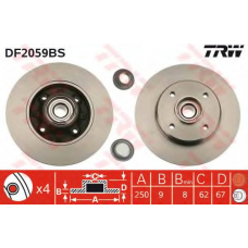 DF2059BS TRW Тормозной диск