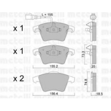 22-0552-0 METELLI Комплект тормозных колодок, дисковый тормоз