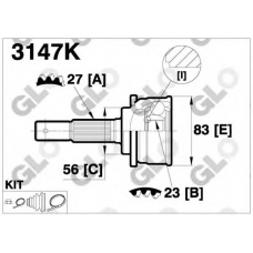 3147K GLO Шарнирный комплект, приводной вал