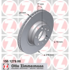 150.1279.20 ZIMMERMANN Тормозной диск