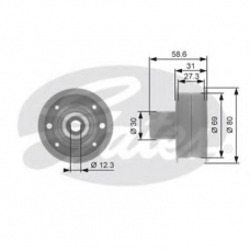 T42078 GATES Паразитный / ведущий ролик, зубчатый ремень