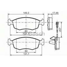 0 986 494 463 BOSCH Комплект тормозных колодок, дисковый тормоз