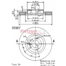 24917 E METZGER Тормозной диск