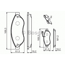 0 986 494 591 BOSCH Комплект тормозных колодок, дисковый тормоз