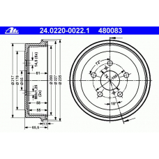 24.0220-0022.1 ATE Тормозной барабан