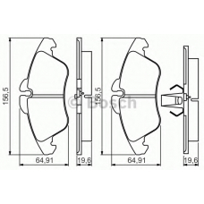 0 986 495 245 BOSCH Комплект тормозных колодок, дисковый тормоз