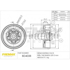 BD-4038 FREMAX Тормозной барабан