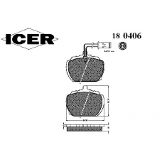 180406 ICER Комплект тормозных колодок, дисковый тормоз