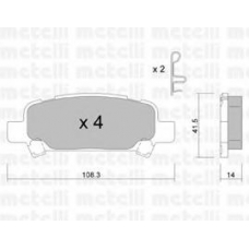 22-0414-0 METELLI Комплект тормозных колодок, дисковый тормоз