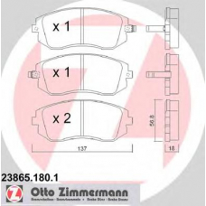 23865.180.1 ZIMMERMANN Комплект тормозных колодок, дисковый тормоз